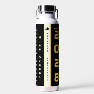 Bouteille D'eau Graduation moderne Gold Black