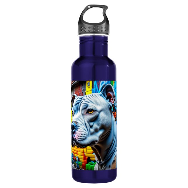 Bouteille D'eau Graffiti Street Art Pitbull (Devant)