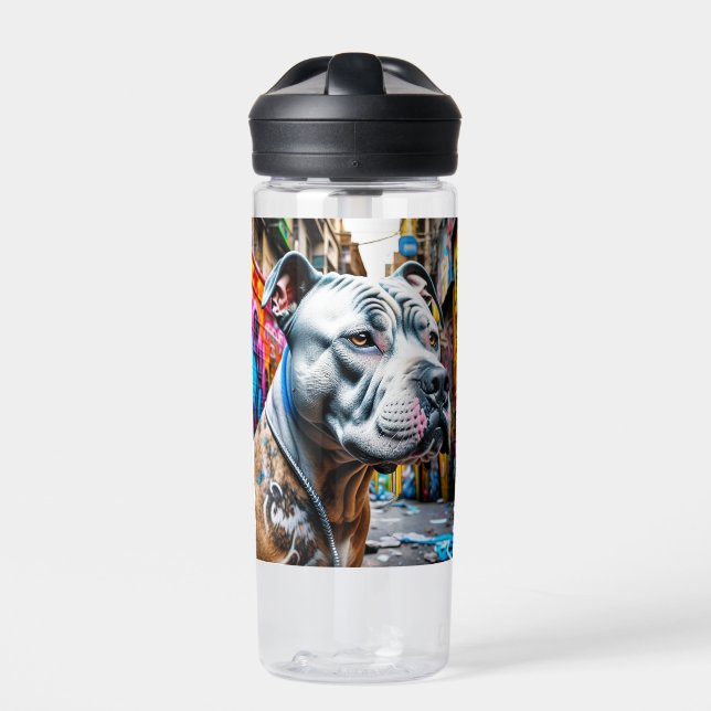 Bouteille D'eau Graffiti urbain personnalisé Street Art Pitbull (Extérieur)