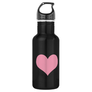 Bouteille D'eau Grand Coeur d'amour rose