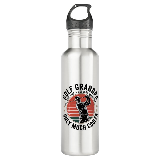 Bouteille D'eau Grand-père de golf comme un groupe régulier (2) (Devant)
