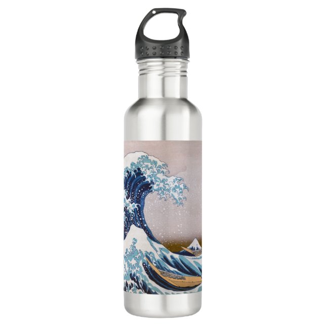 Bouteille D'eau Grande vague du tsunami Kanagawa Japon par Hokusai (Devant)