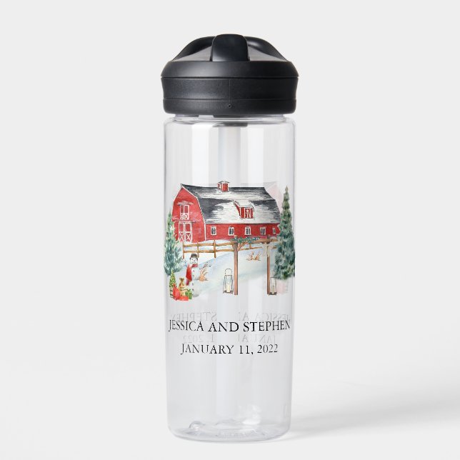 Bouteille D'eau Grange d'hiver Noël Mariage Faveur Cadeau (Extérieur)