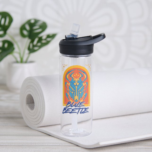 Bouteille D'eau Graphique de Talavera de scarabée bleu (Yoga)