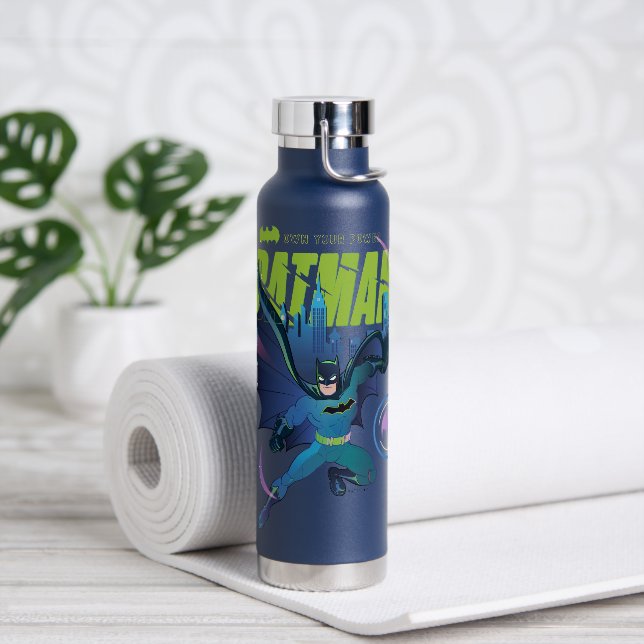 Bouteille D'eau Graphique de ville de Batman "Posséder votre puiss (Yoga)