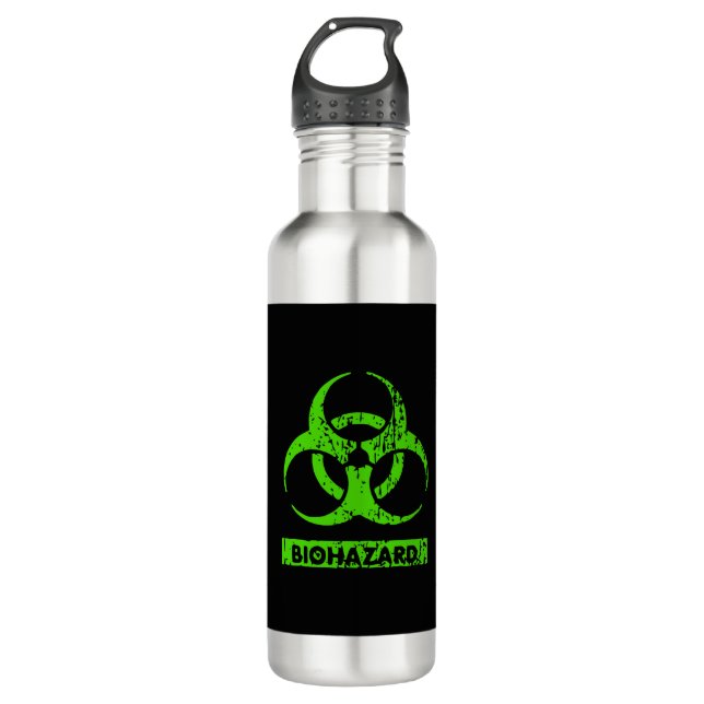Bouteille D'eau Graphique des produits chimiques biodangereux écol (Devant)