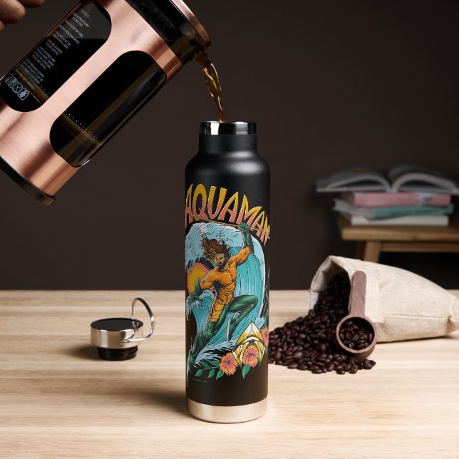 Bouteille D'eau Graphique du Surf de levage Aquaman et Trident (Gym)
