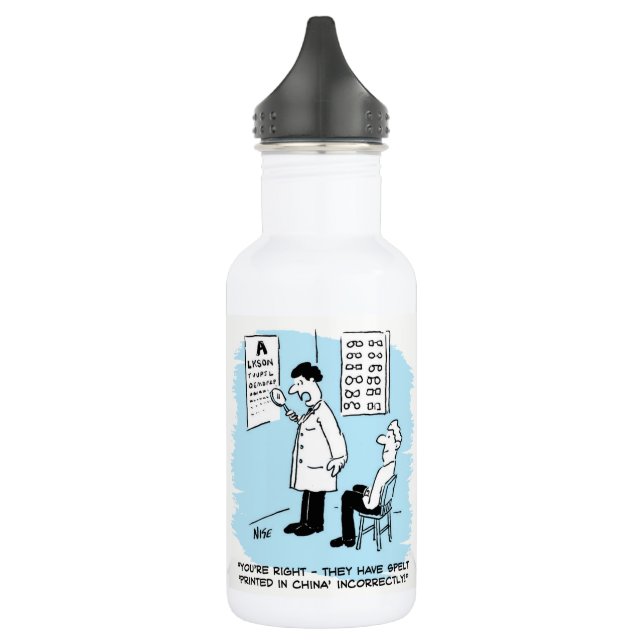 Bouteille D'eau Graphique mural de chèques opticiens petit (Gauche)