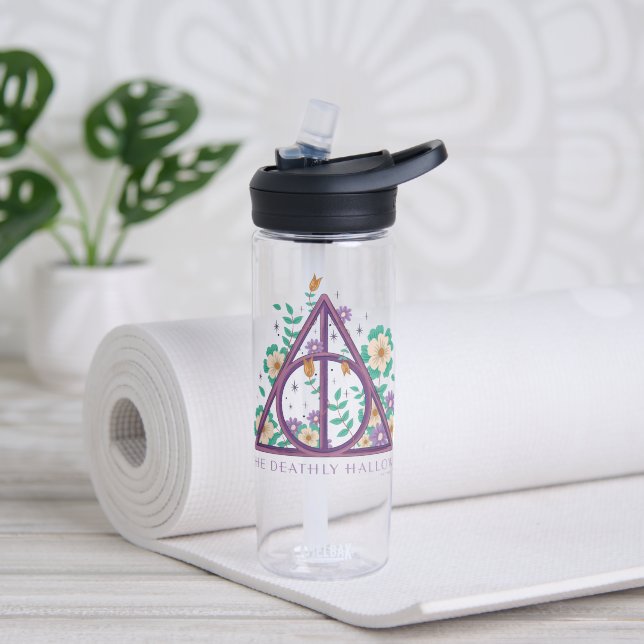 Bouteille D'eau Graphisme des hirondelles mortes florales (Yoga)