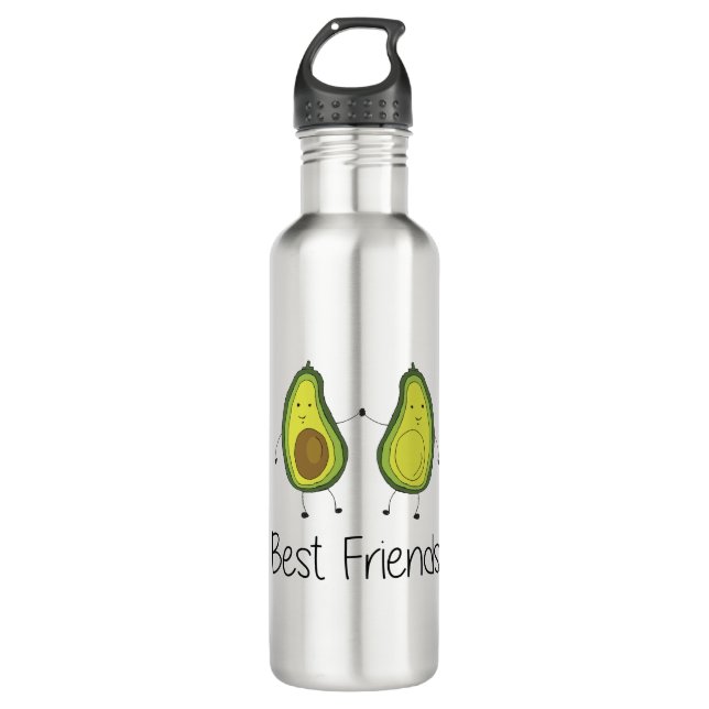 Bouteille D'eau Green Avocado Cartoon Friendship Image Friend Art (Devant)
