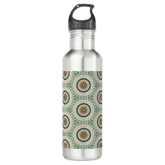 Bouteille D'eau Green Orange And Blue Boho Chic Circle Pattern