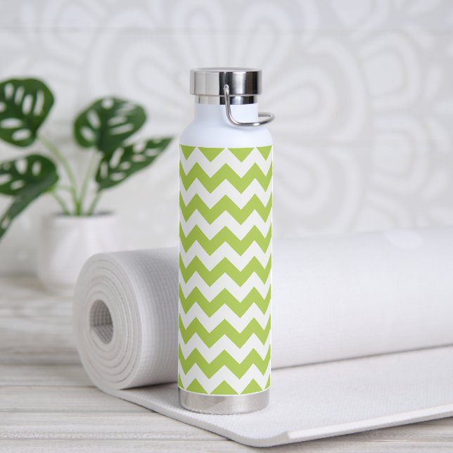Bouteille D'eau Green Zigzag, Green Chevron, Motif géométrique (Yoga)