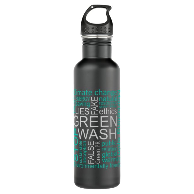 Bouteille D'eau Greenwash Fake Lies Deception (Devant)