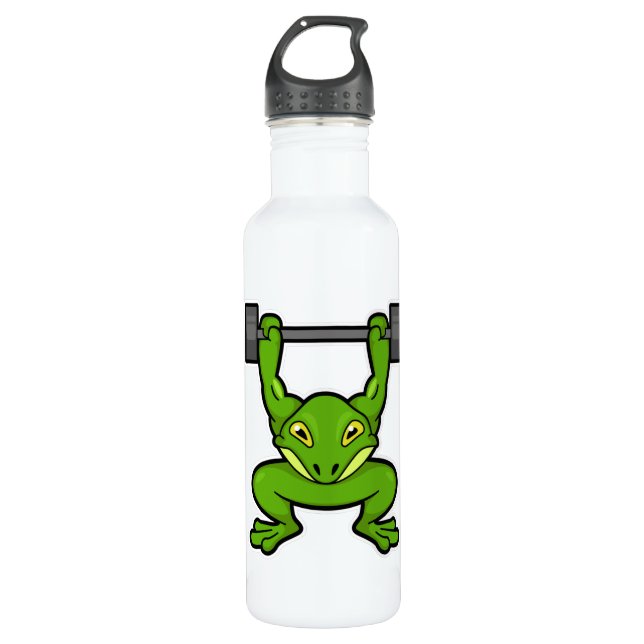 Bouteille D'eau Grenouille à Bodybuilding avec Barbell (Devant)