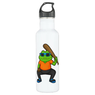 Bouteille D'eau Grenouille au baseball avec batte de baseball et l