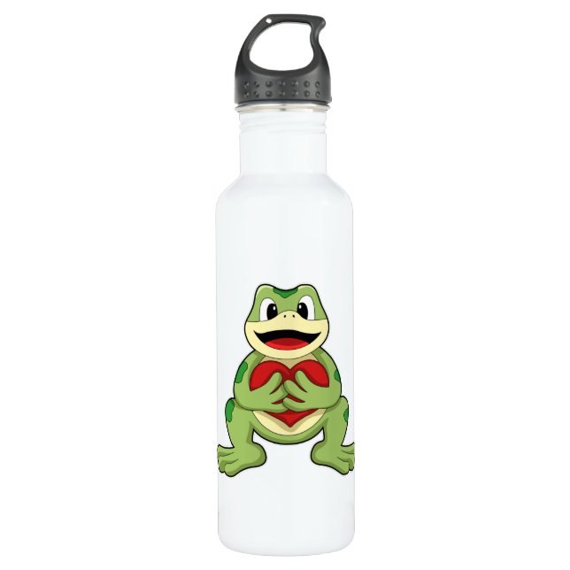 Bouteille D'eau Grenouille au coeur (Devant)