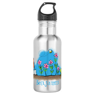 Bouteille D'eau Grenouille mignonne et abeille dans le jardin dess