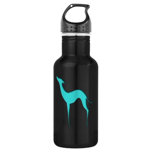 Bouteille D'eau Greyhound Whippet chien élégante silhouette turquo (Devant)