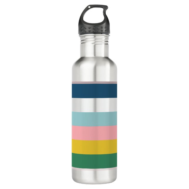 Bouteille D'eau Grilles multicolores Vert bleu rose (Devant)