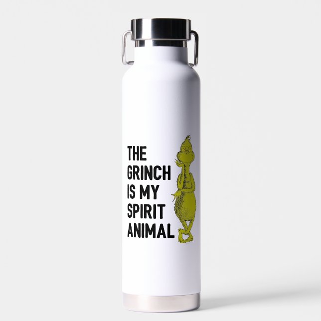 Bouteille D'eau Grinch est mon Esprit Animal (Avant)
