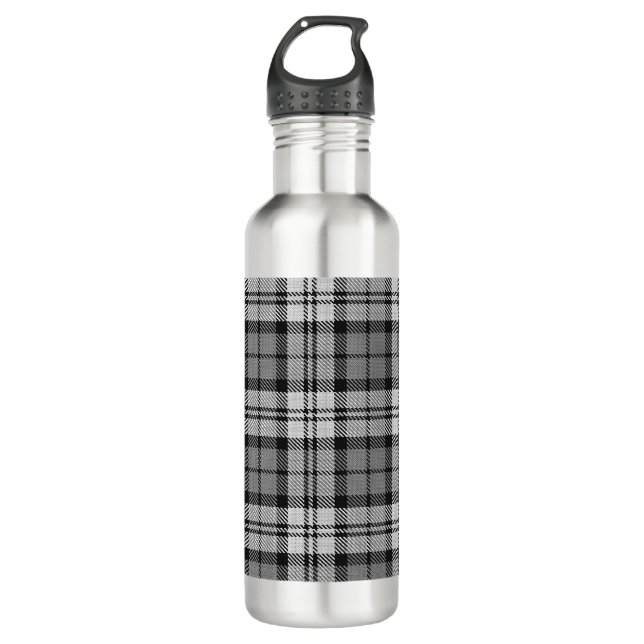Bouteille D'eau Gris Blackwatch Tartan Design Plaid (Devant)
