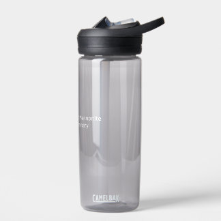 Bouteille d'eau grise avec logo AMBS blanc