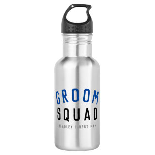 Bouteille D'eau Groom Squad   Moderne Bachelor Groomsman Design