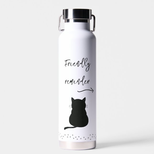 Bouteille D'eau Grumpy Black Cat Drink Water Rappel (Avant)