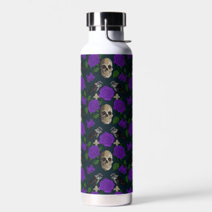 Bouteille D'eau Grungy gothique foncé Vins Roses Corbeau crâne vio