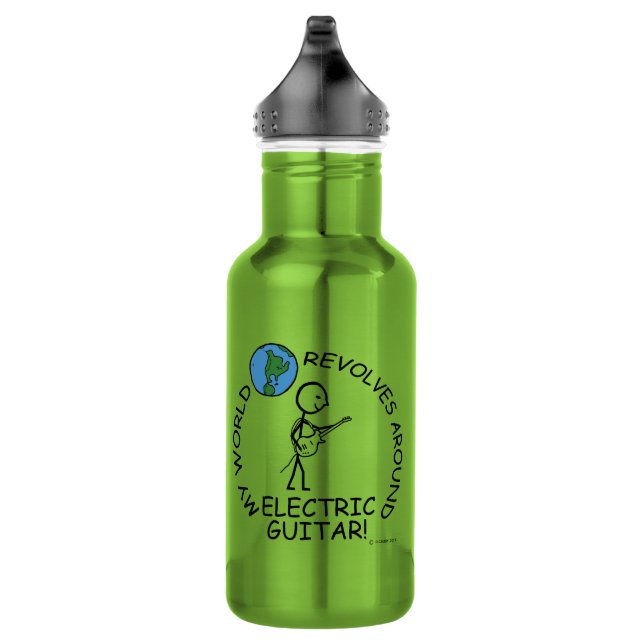 Bouteille D'eau Guitare électrique - Le monde tourne autour (Droite)