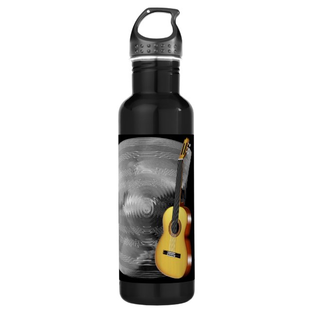 Bouteille D'eau Guitare et musique (Devant)
