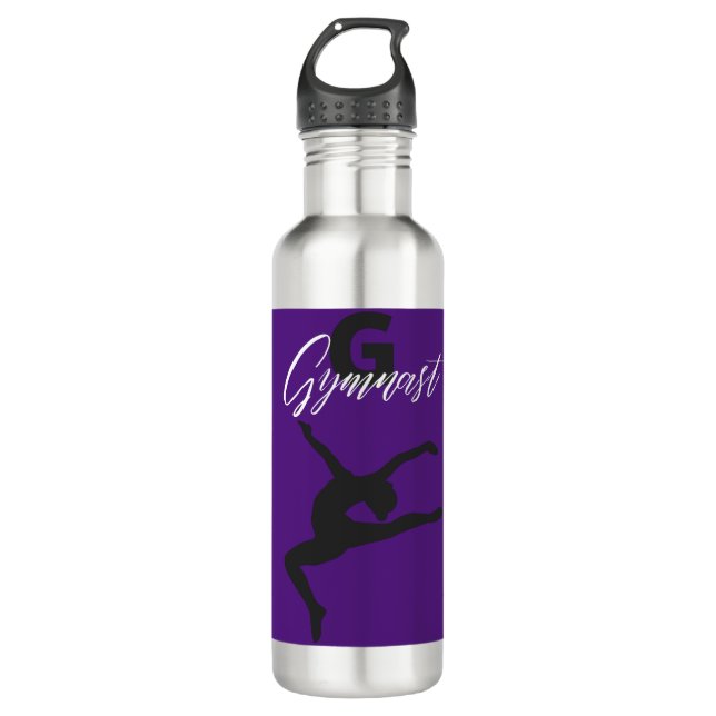 Bouteille D'eau Gymnastique Monogramme G est pour Gymnaste (Devant)