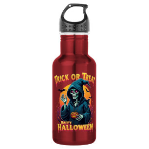 Bouteille D'eau Halloween Ambiance Effrayante : squelette pour un 