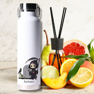 Bouteille D'eau Halloween gothique du corbeau éffrayant de faucheu