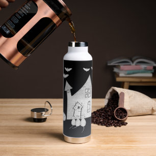 Bouteille D'eau Halloween la nuit avec Haunted House, chauves-sour