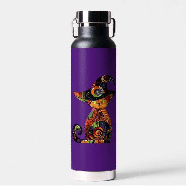 Bouteille D'eau Halloween/mystique/chat/chute (Avant)