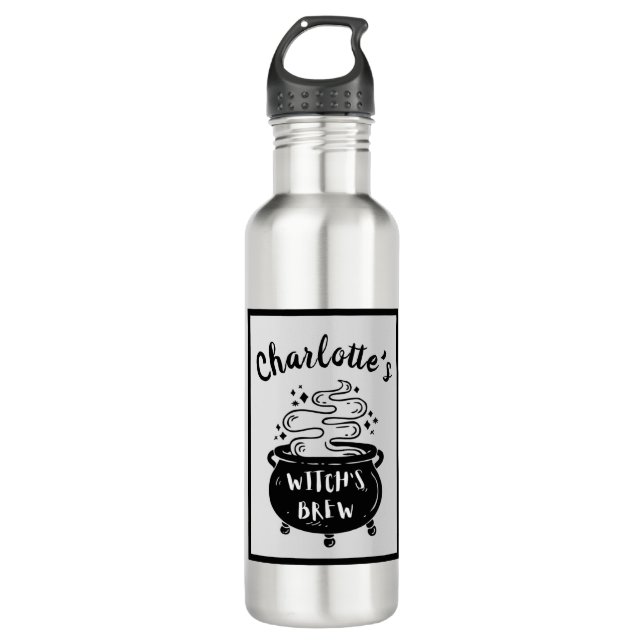 Bouteille D'eau Halloween personnalisé de sorcière (Devant)