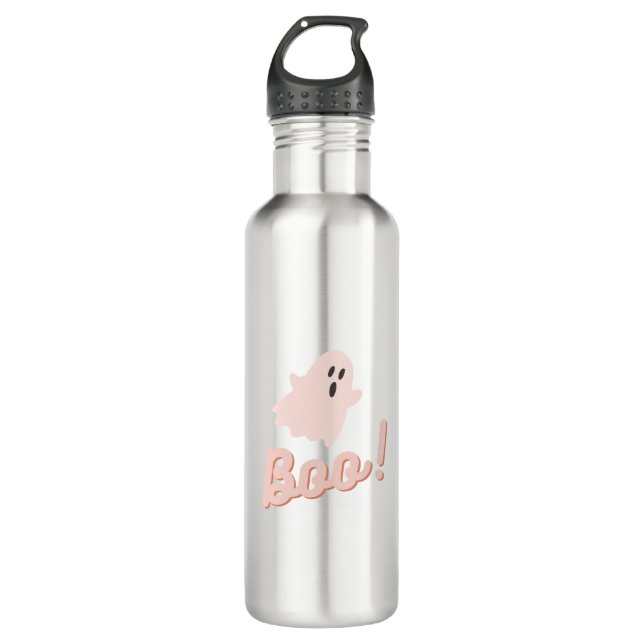 Bouteille D'eau Halloween rose fantôme Boost (Devant)