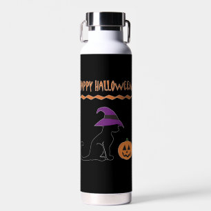 Bouteille D'eau Halloween Witch Cat and Pumpkin
