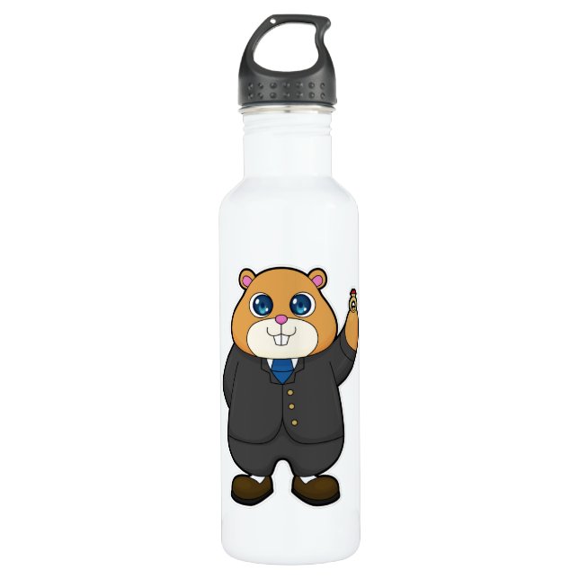 Bouteille D'eau Hamster marié avec alliance (Devant)