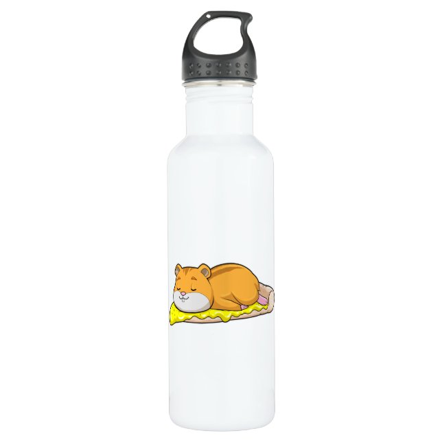 Bouteille D'eau Hamster & Pizza au fromage (Devant)