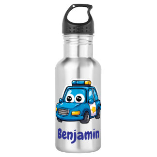 Bouteille D'eau Happy Police Car, Boys, Personalized Water Bottle