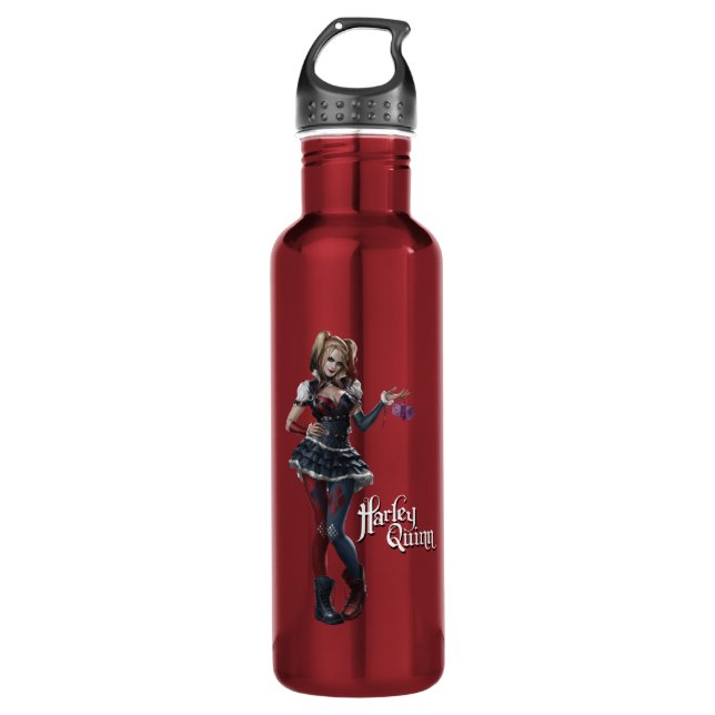 Bouteille D'eau Harley Quinn Avec Dice Fuzzy (Devant)