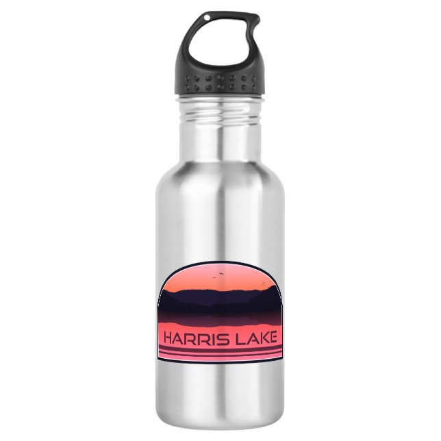 Bouteille D'eau Harris Lake North Carolina Red Sunrise (Devant)