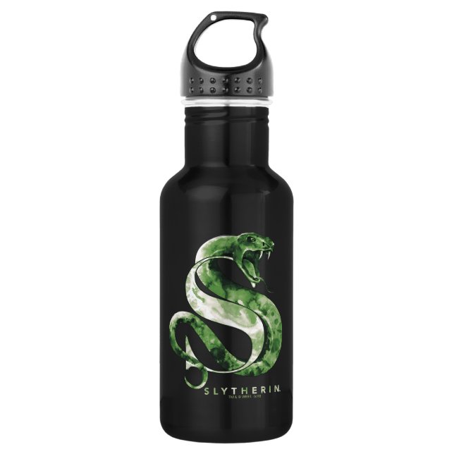 Bouteille D'eau Harry Potter| Aquarelle de serpent SLYTHERIN™ (Devant)