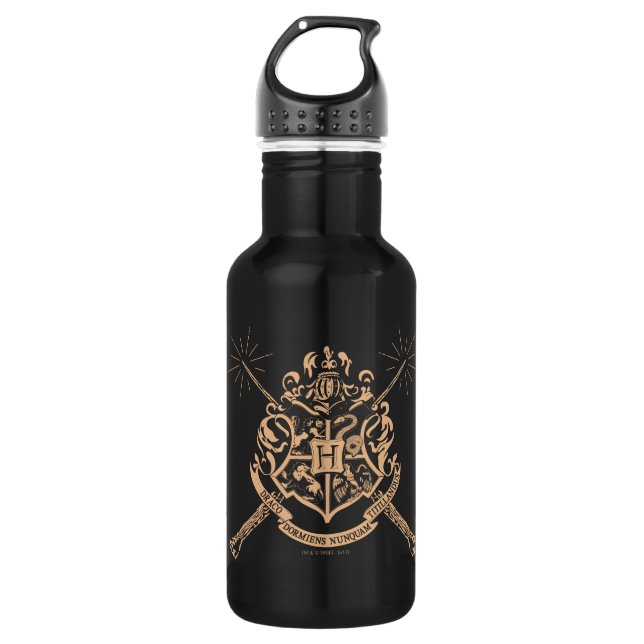Bouteille D'eau Harry Potter | Hogwarts Crossed Wands Crest (Devant)