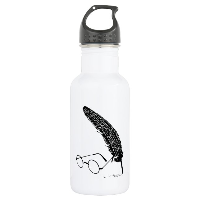 Bouteille D'eau Harry Potter | Lunettes et plume (Devant)
