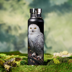Bouteille D'eau Hibou des neiges majestueux d'hiver