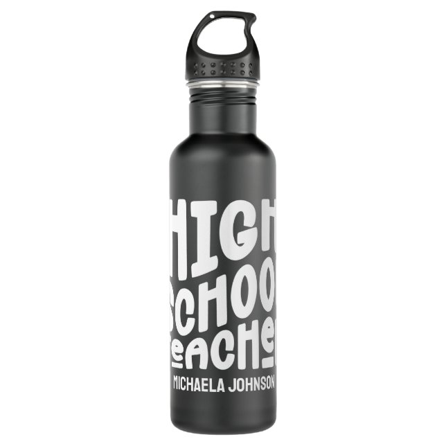 Bouteille D'eau High School Teacher Minimalist Text Design (Devant)