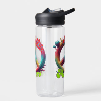 Bouteille D'eau Hippie Amour Paix La Vie Compte Personnalisé 